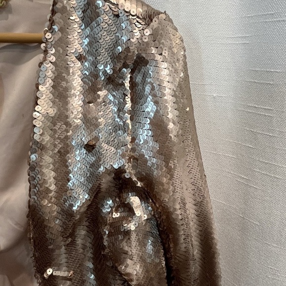 Baby Phat Sequin Jacket Women Medium Rose Gold Cropped Date Night Prom Wedding‎ - Picture 5 of 12